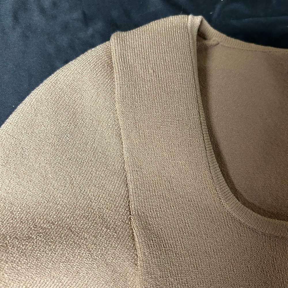 Aritzia Babaton Beige Sculpt Knit Long Sleeve Top XS - Picture 10 of 10